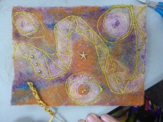 rly was working on empbellishing another felted piece