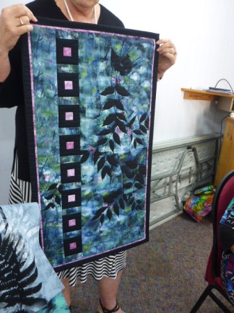 Alison showed some earlier botanical prints. This a finished quilt